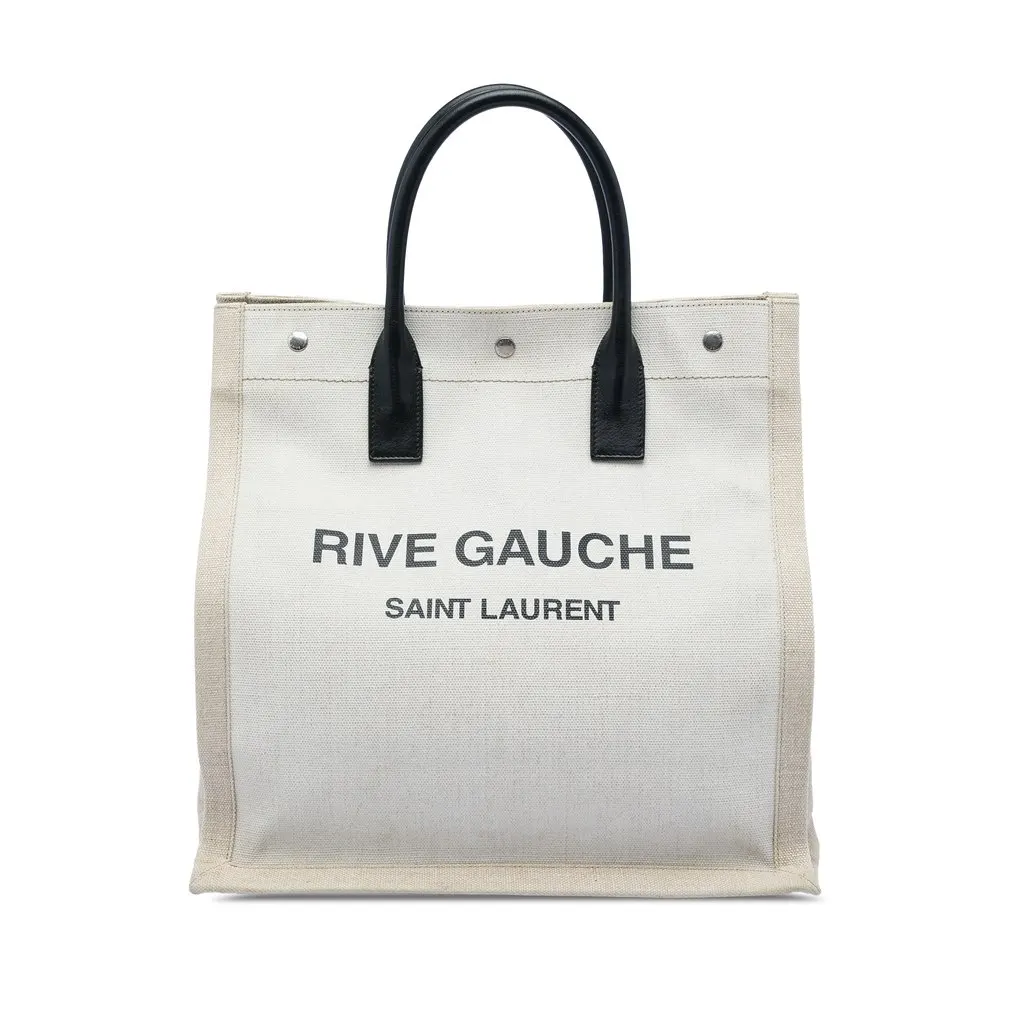 Saint Laurent Canvas Rive Gauche North South Tote Brown Very good - Front View