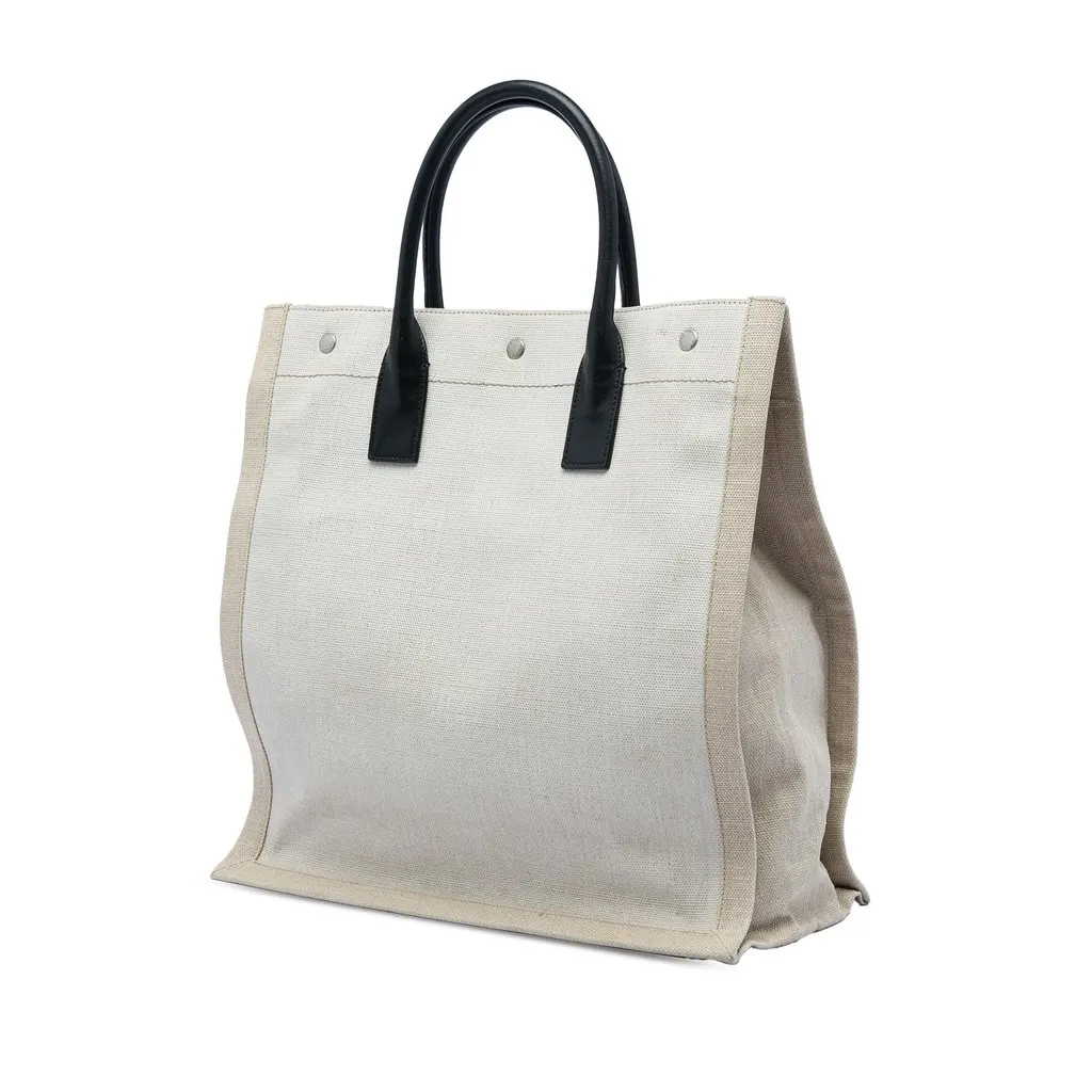 Saint Laurent Canvas Rive Gauche North South Tote Brown Very good - Back View