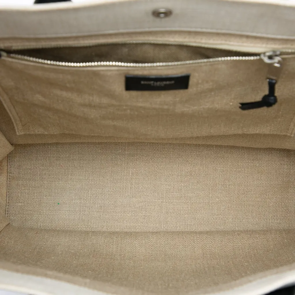 Saint Laurent Canvas Rive Gauche North South Tote Brown Very good - Model View
