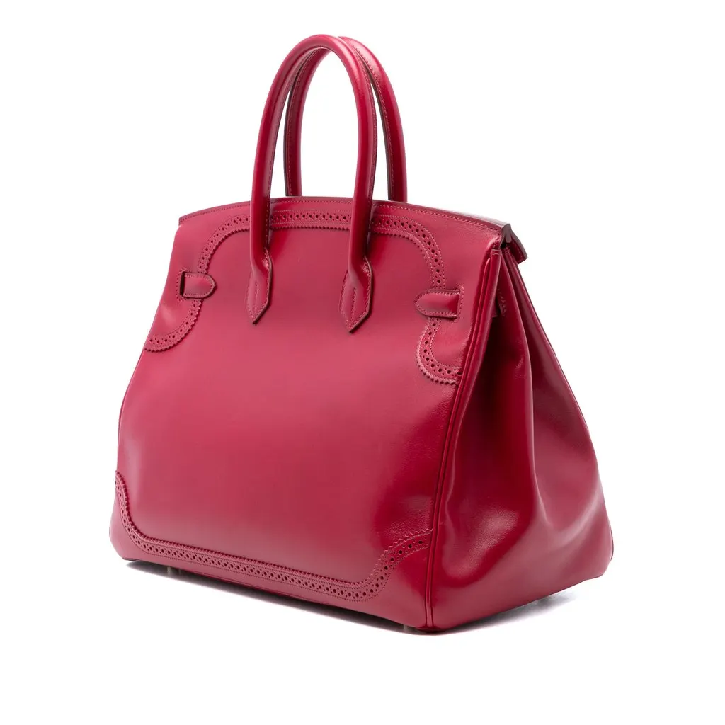Hermès Tadelakt Ghillies Birkin Retourne 35 Red Leather Very good - Back View