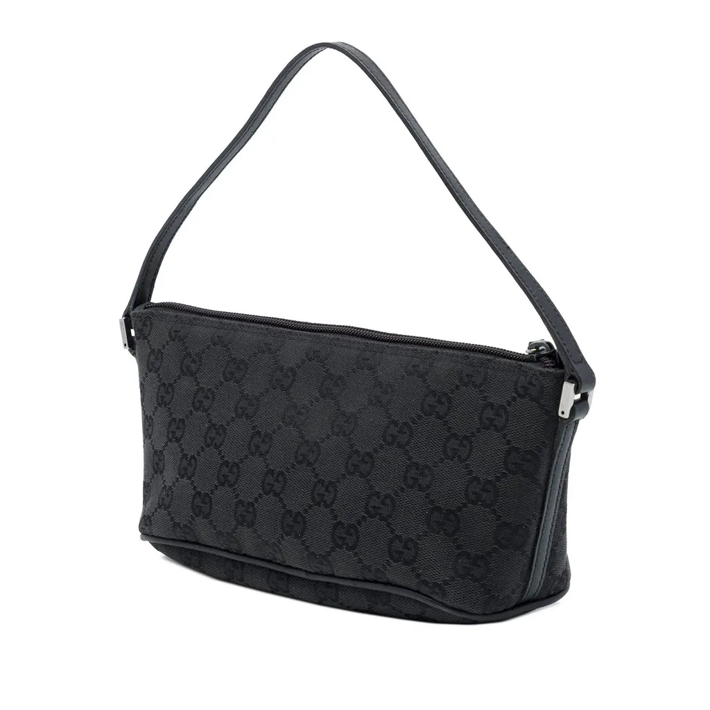 Gucci GG Canvas Boat Black Canvas Good - Back View