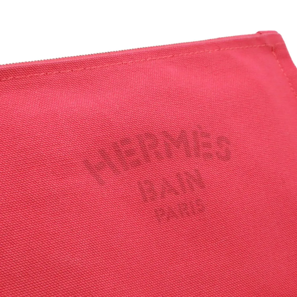 Hermès Toile Bain Yachting Flat Pouch PM Red Very good - Model View