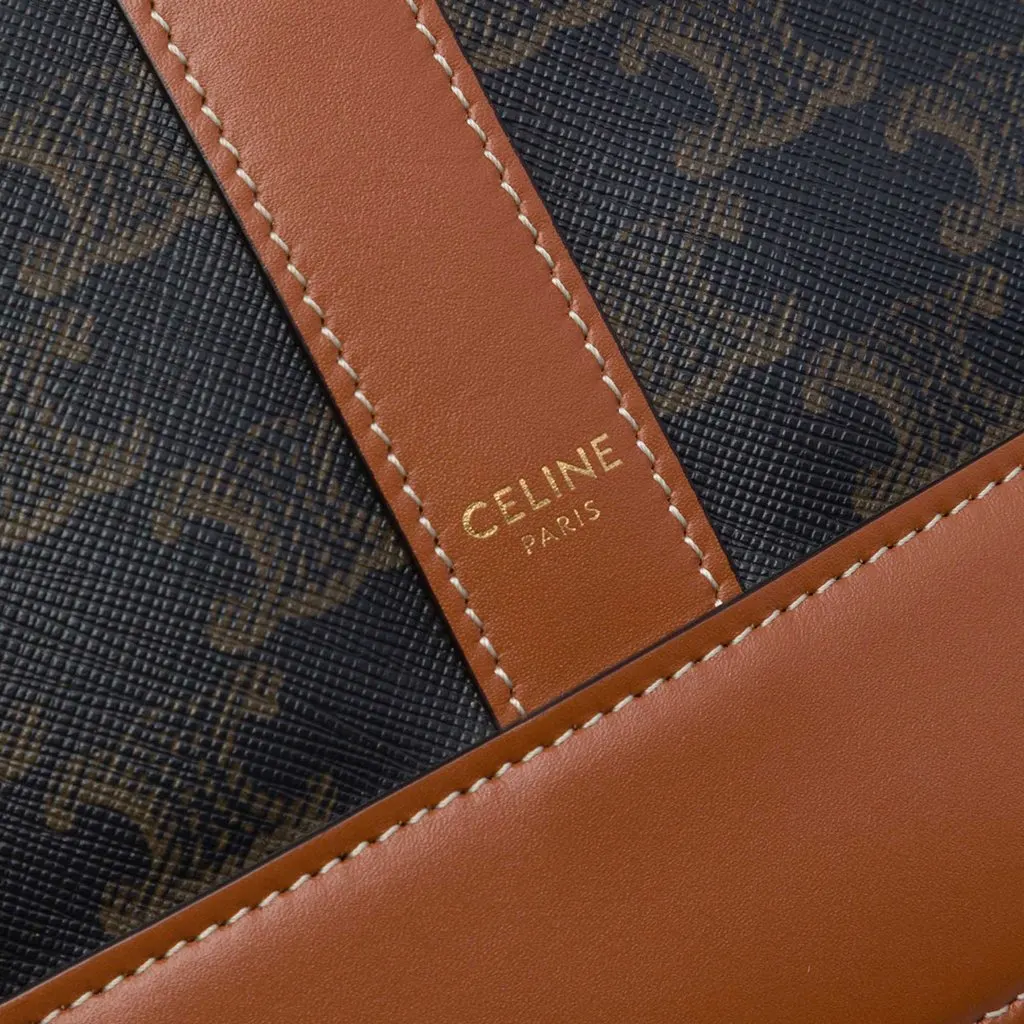 Celine Medium Triomphe Coated Canvas Bucket Bag Brown Very good - Box View