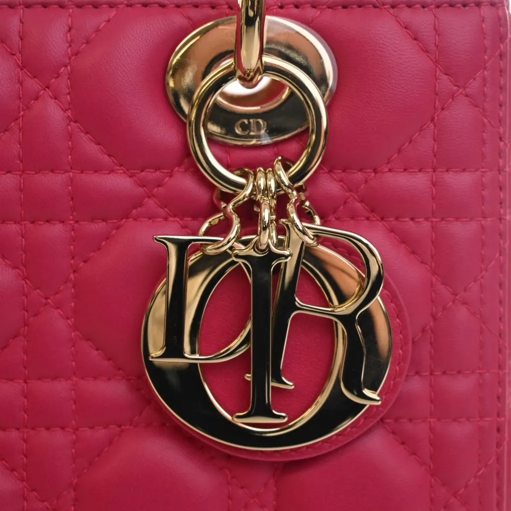 Dior Medium Lambskin Cannage Lady Dior Pink Leather Very good - Box View