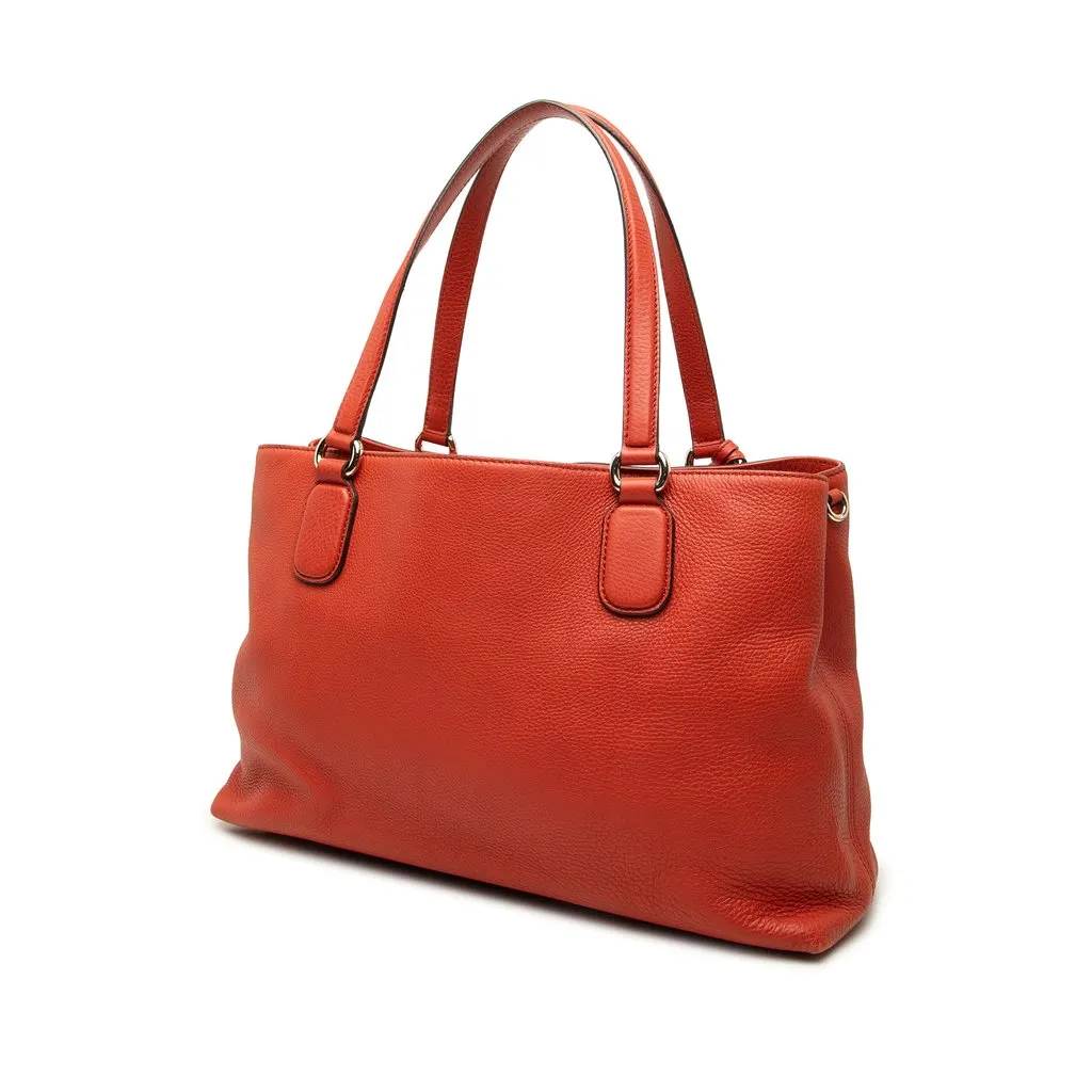 Gucci Medium Calfskin Soho Working Tote Orange Leather Good - Back View