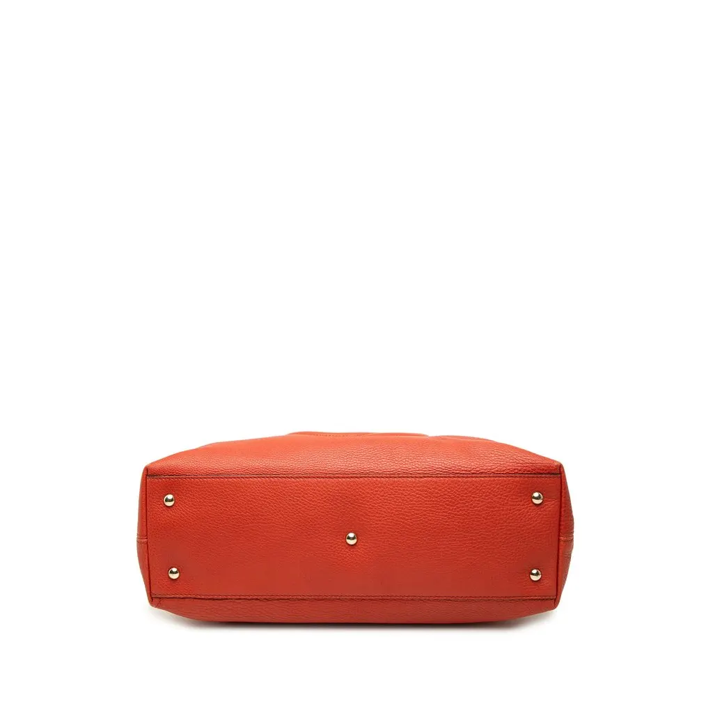 Gucci Medium Calfskin Soho Working Tote Orange Leather Good - Inside View