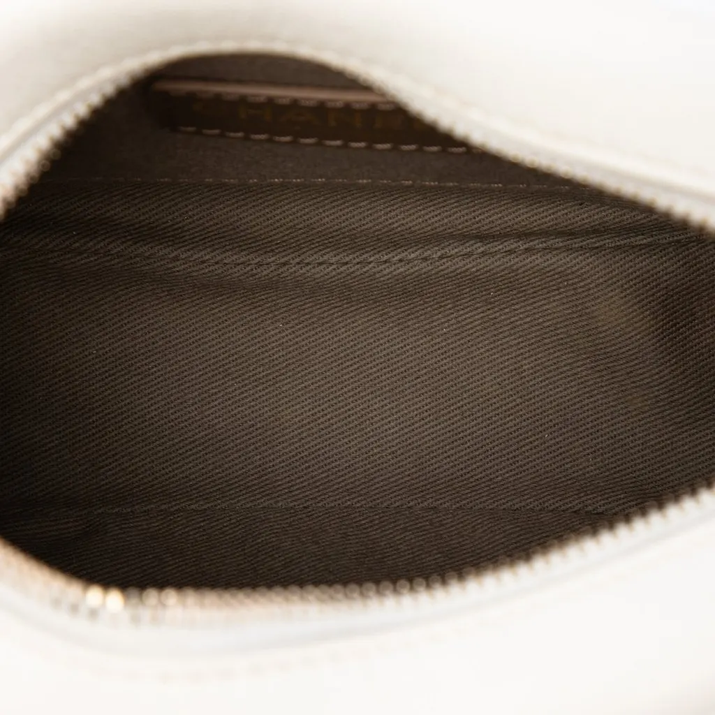 Chanel Small Quilted Goatskin Casual Trip Camera Bag White Leather Very good - Model View