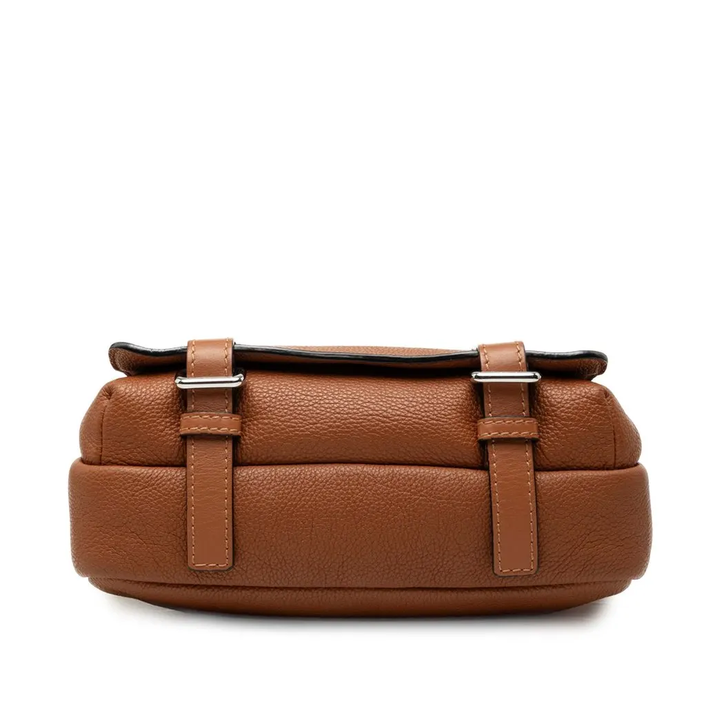 LOEWE Soft Grained Calfskin Military Messenger Bag XS Brown Leather Very good - Inside View