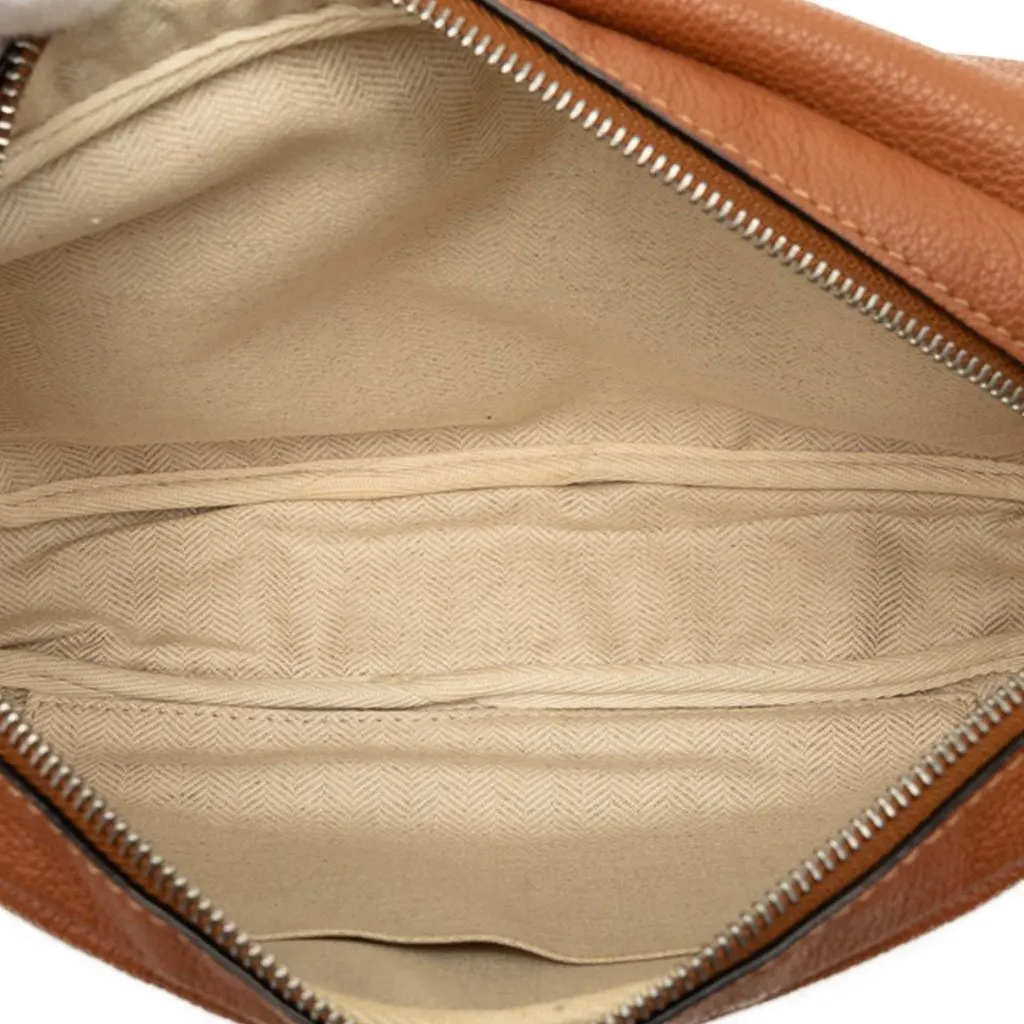 LOEWE Soft Grained Calfskin Military Messenger Bag XS Brown Leather Very good - Model View