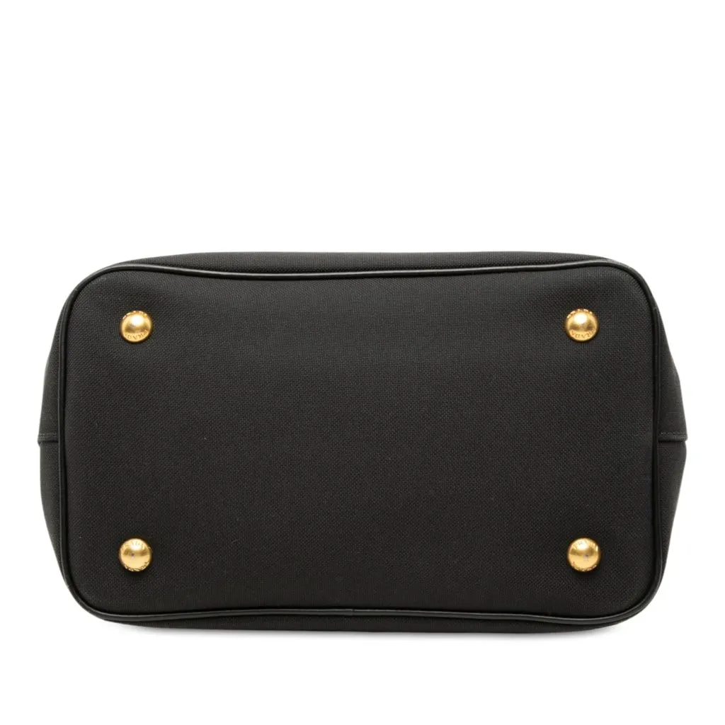 Prada Canvas Canapa Logo Satchel Black Very good - Inside View