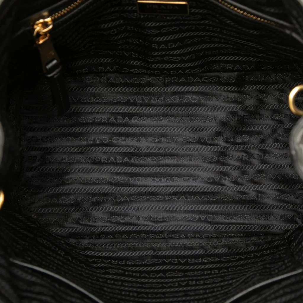 Prada Canvas Canapa Logo Satchel Black Very good - Model View
