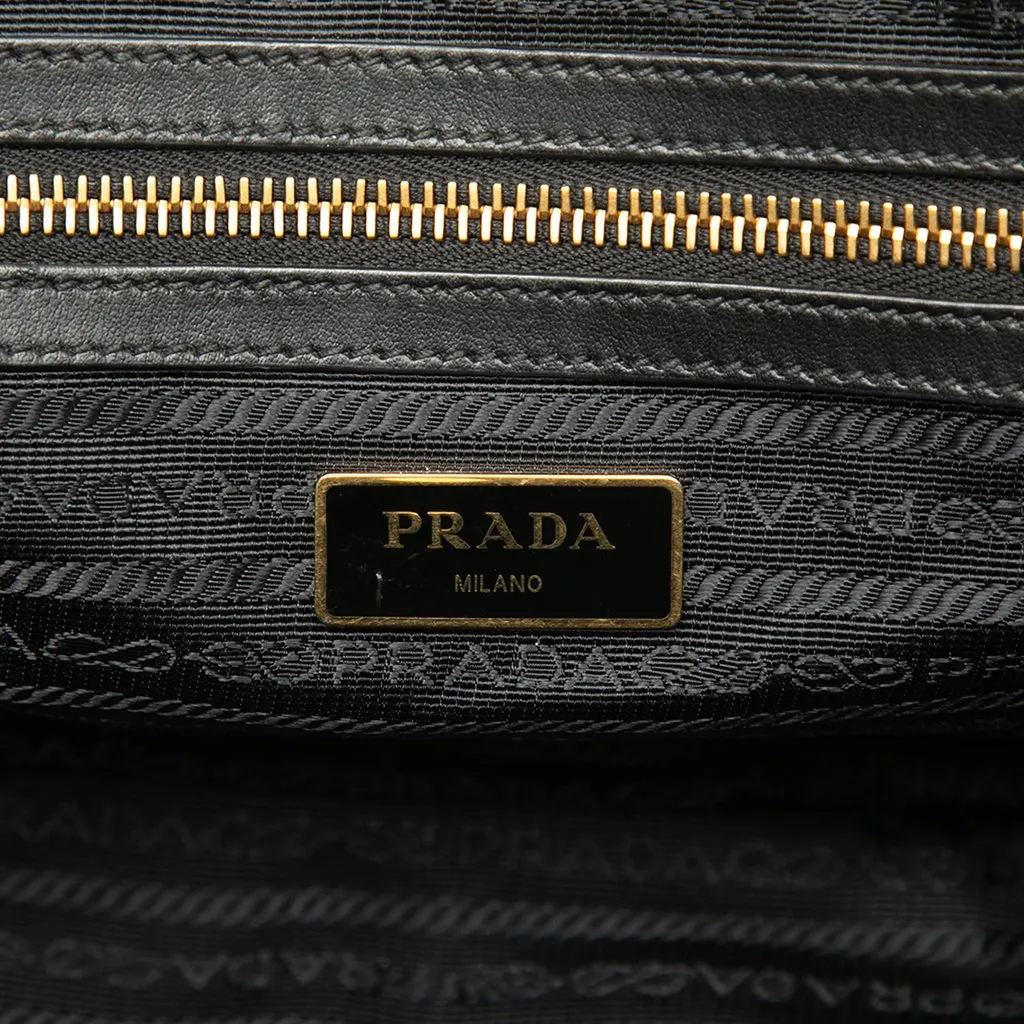 Prada Canvas Canapa Logo Satchel Black Very good - Box View