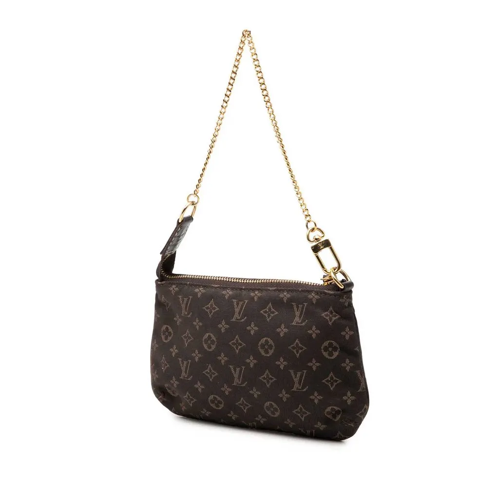 Louis Vuitton Monogram Mini Lin Mini Pochette Accessoires Brown Very good - Back View