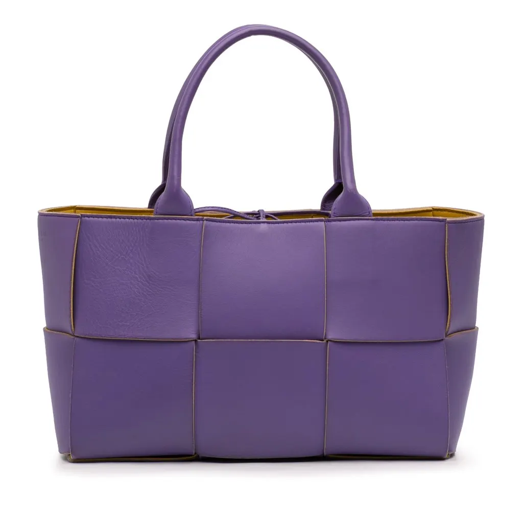 Bottega Veneta Small Nappa Maxi Intrecciato Arco Tote Purple Leather Very good - Front View