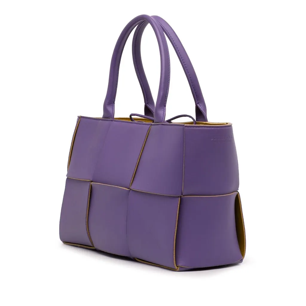 Bottega Veneta Small Nappa Maxi Intrecciato Arco Tote Purple Leather Very good - Back View
