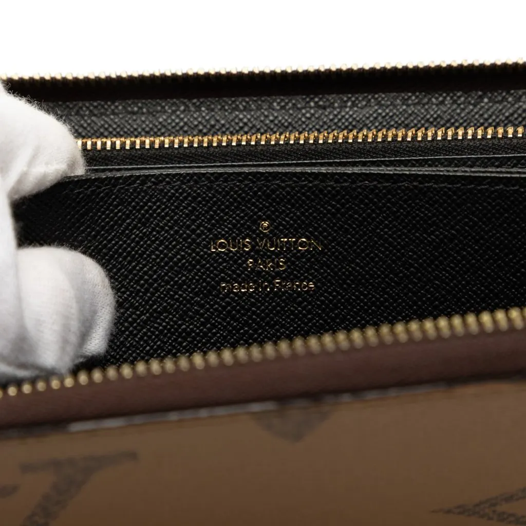 Louis Vuitton Monogram Giant Reverse Zippy Long Wallet Brown Canvas Good - Box View