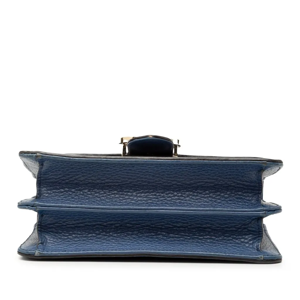 Gucci Small Dollar Calfskin Interlocking G Crossbody Blue Leather Very good - Inside View