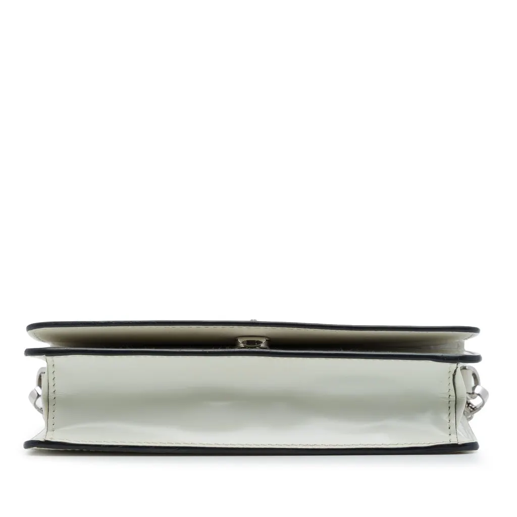 Prada Mini Brushed Leather Chain Crossbody White Leather Very good - Inside View
