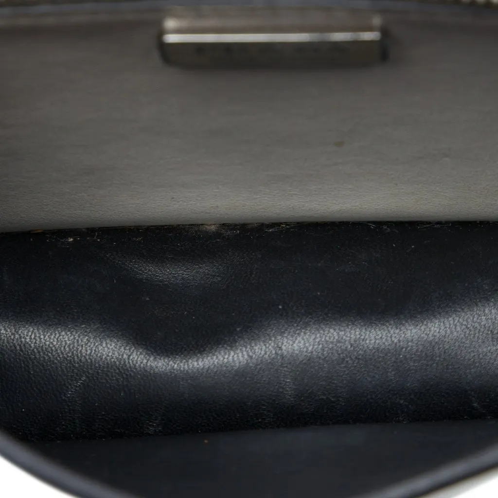 Prada Mini Brushed Leather Chain Crossbody White Leather Very good - Model View
