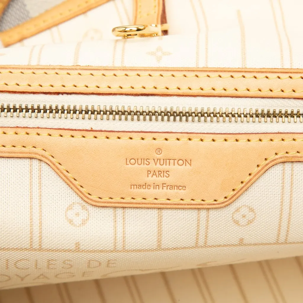 Louis Vuitton Damier Azur Neverfull MM White Canvas Very good - Box View