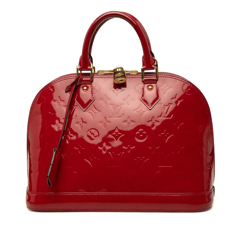 Louis Vuitton Monogram Vernis Alma PM Red Leather Very good - Front View