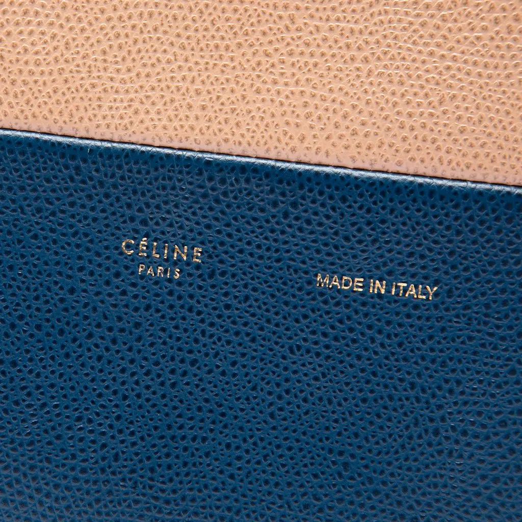 Celine Small Bicolor Grained Calfskin Vertical Cabas Tote Beige Leather Good - Box View