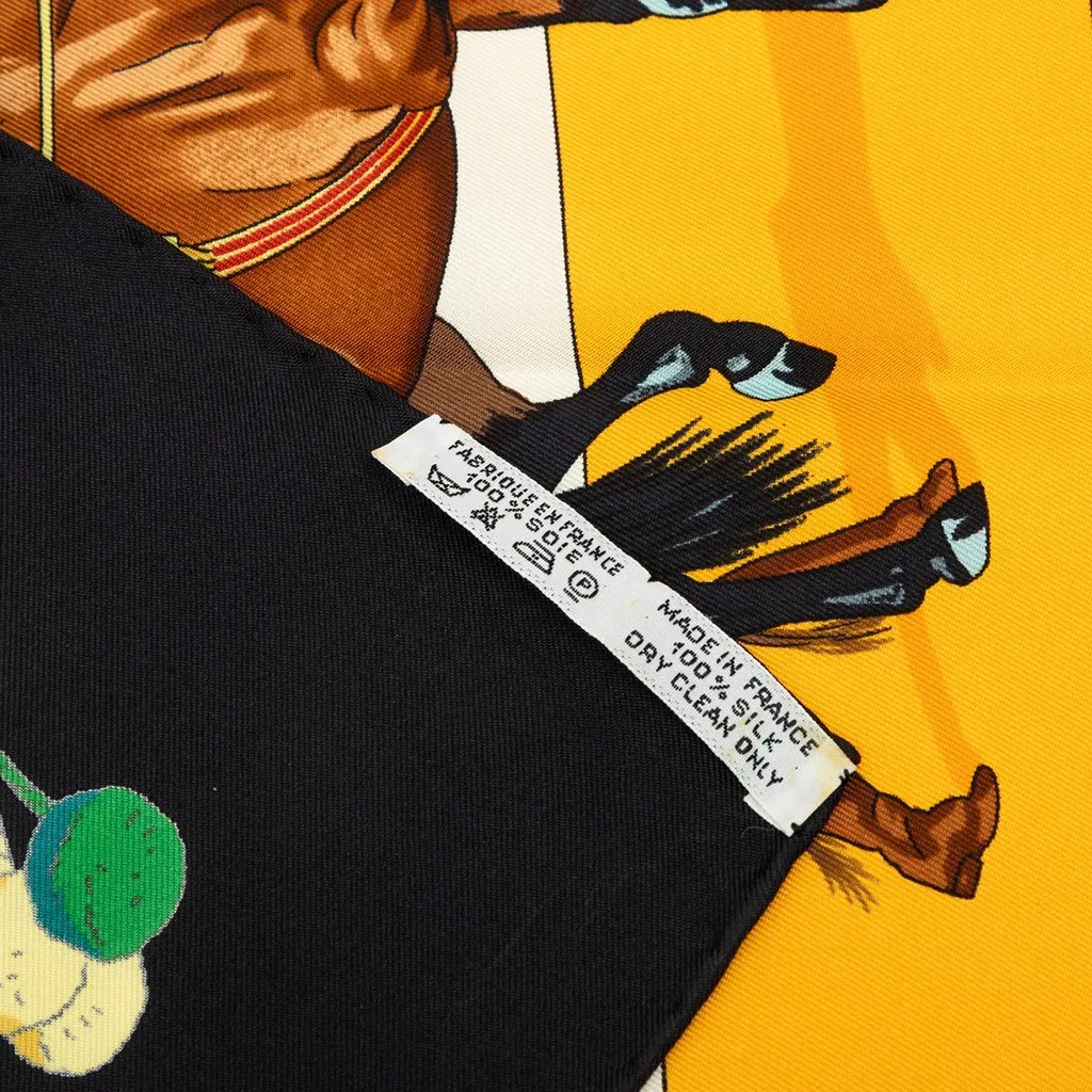 Hermès Real Escuela Andaluza del Arte Ecuestre Silk Scarf 90 Yellow Silk Very good - Box View