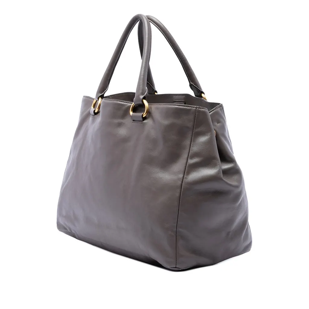 Prada Soft Calf Front Zip Open Convertible Tote MultiColor Leather Very good - Back View