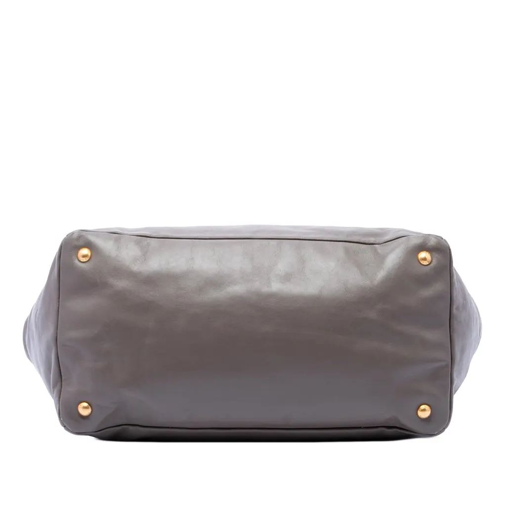 Prada Soft Calf Front Zip Open Convertible Tote MultiColor Leather Very good - Inside View
