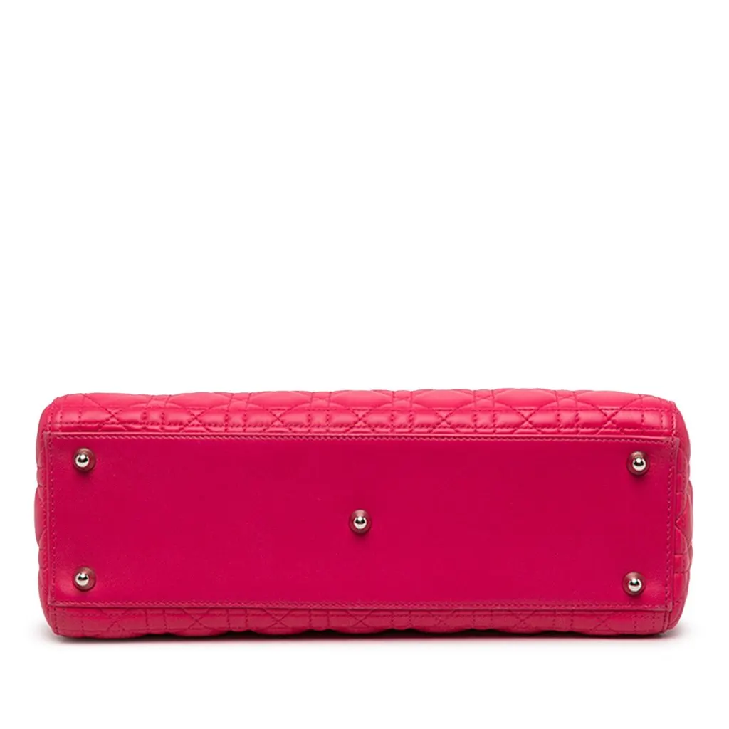 Dior Large Lambskin Cannage Lady Dior Pink Leather Very good - Inside View
