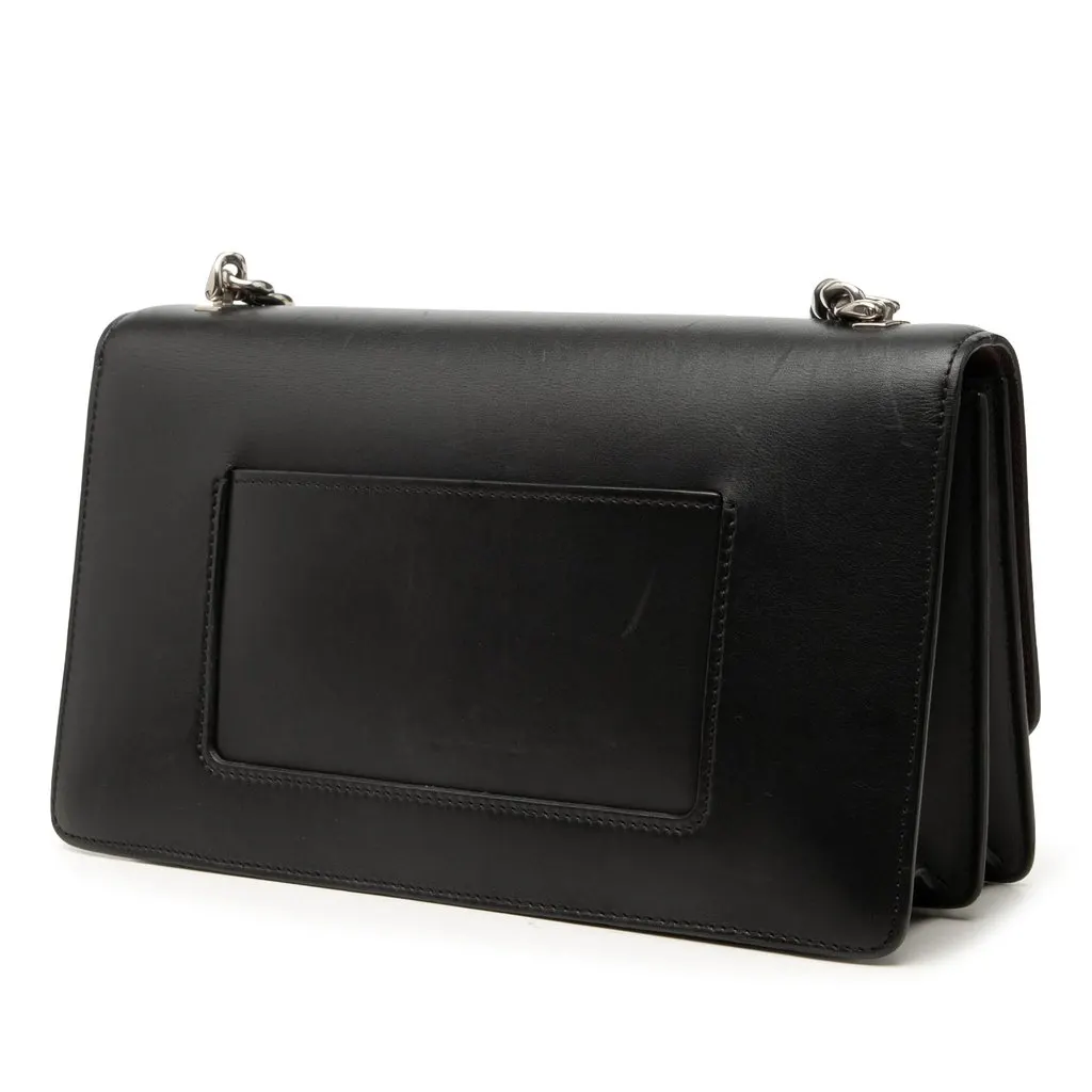 Celine Small Leather Case Chain Flap Black Leather Very good - Back View