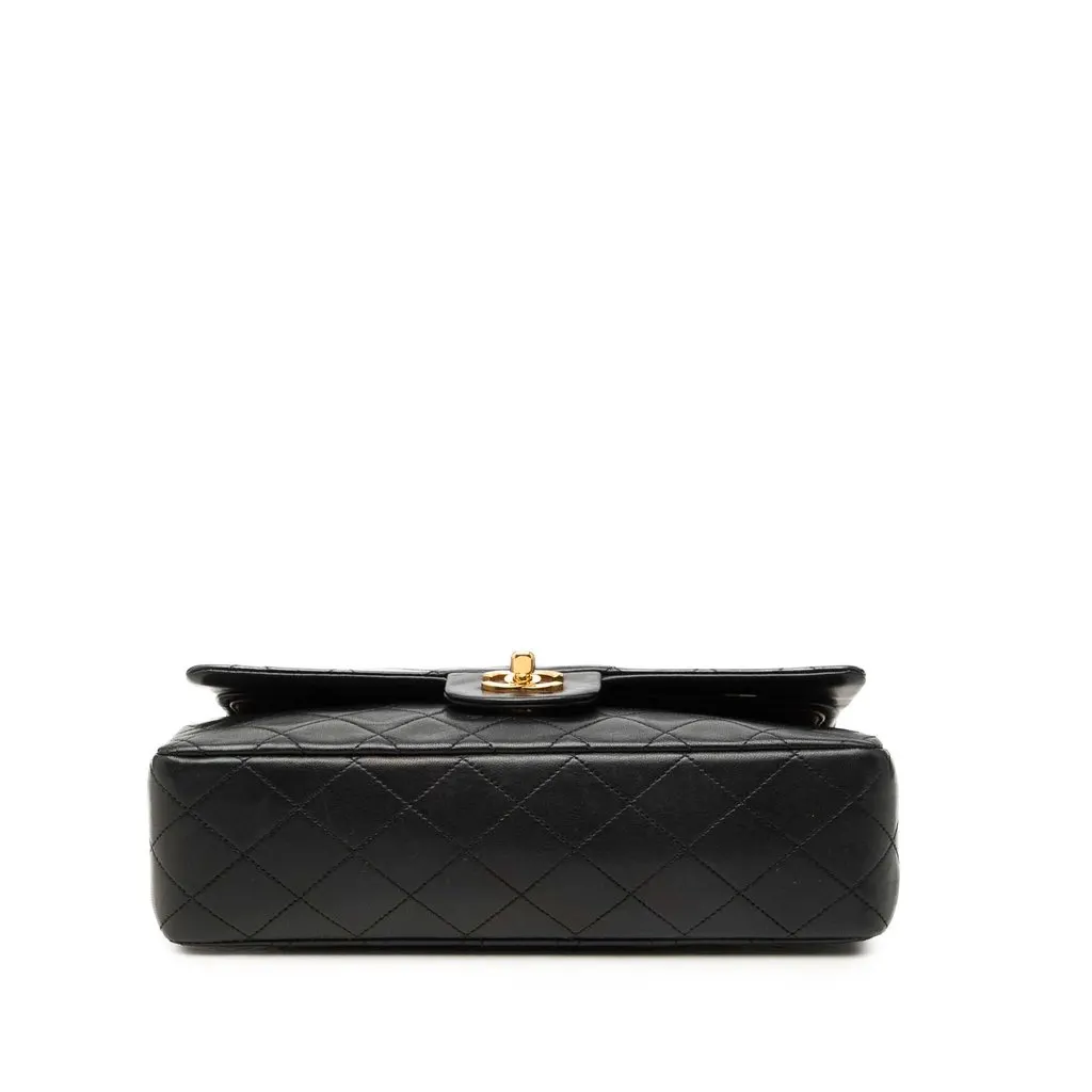 Chanel Medium Classic Lambskin Double Flap Black Leather Very good - Inside View