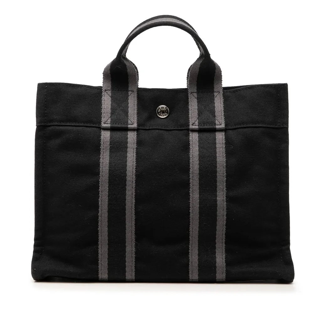 Hermès Canvas Fourre Tout PM Black Very good - Front View