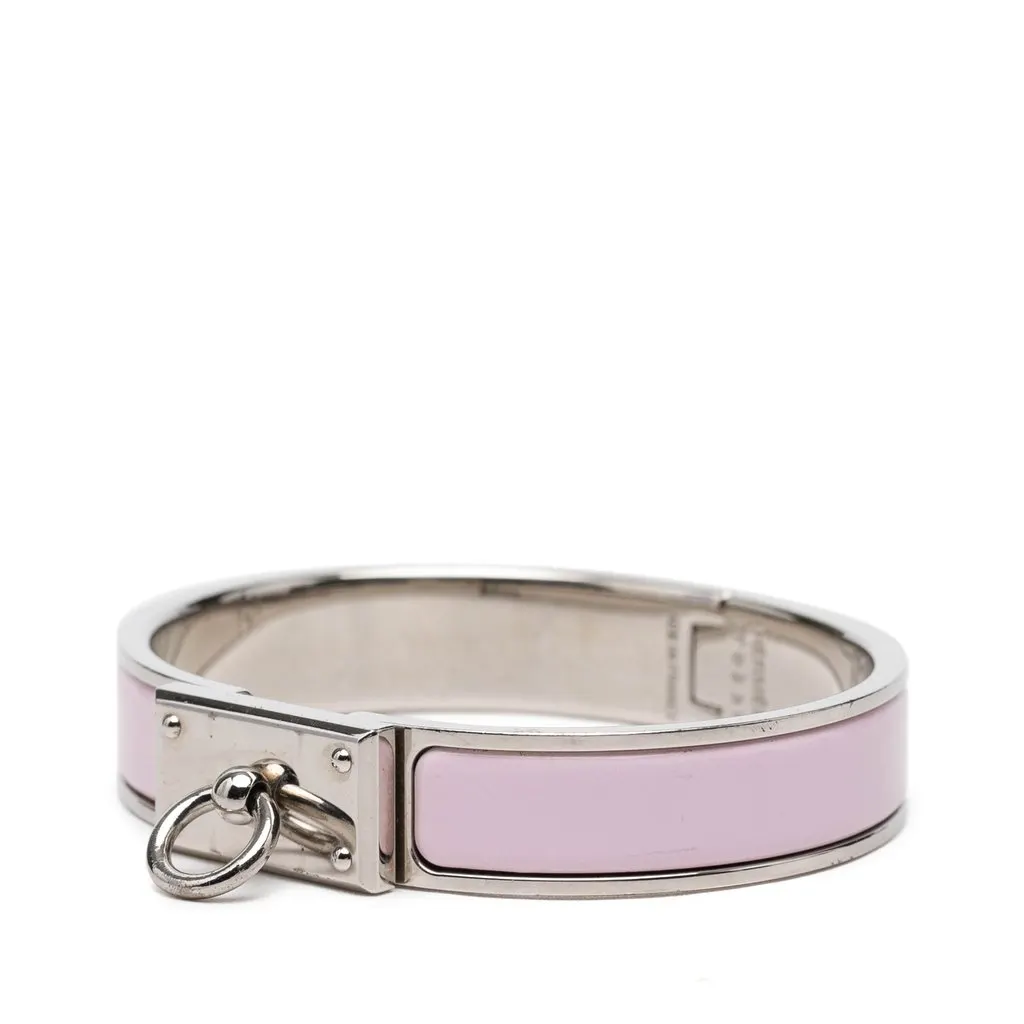 Hermès Narrow Enamel Clic Anneau Bracelet PM Pink Very good - Back View
