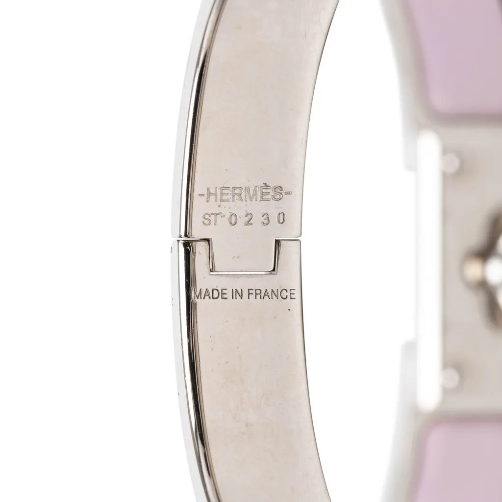 Hermès Narrow Enamel Clic Anneau Bracelet PM Pink Very good - Model View
