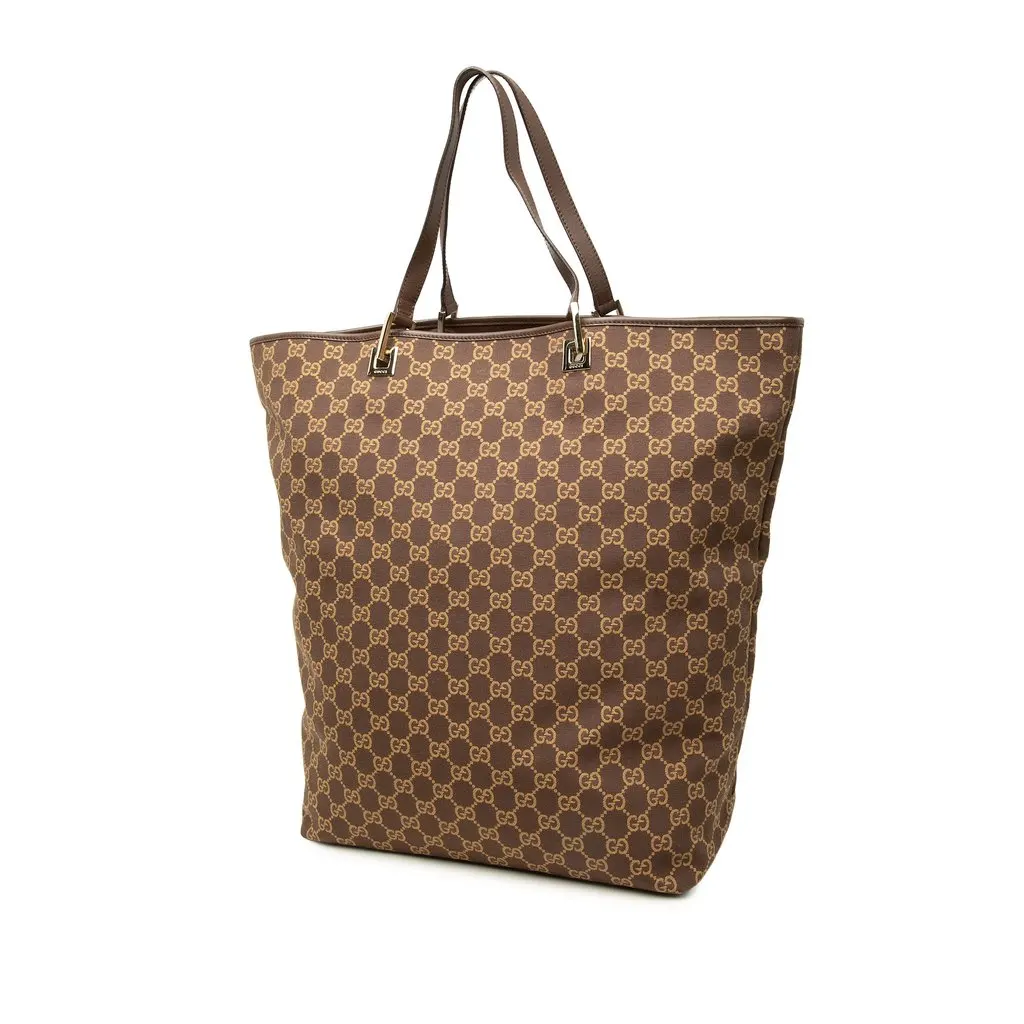 Gucci GG Canvas Tote Brown Canvas Good - Back View