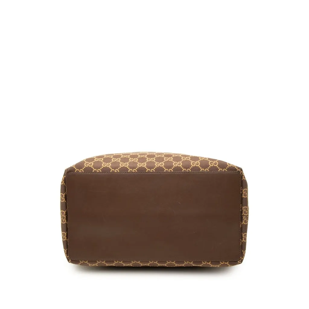 Gucci GG Canvas Tote Brown Canvas Good - Inside View