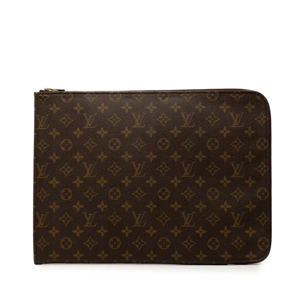 Louis Vuitton Monogram Poche Documents Portfolio Brown Canvas Very good - Front View