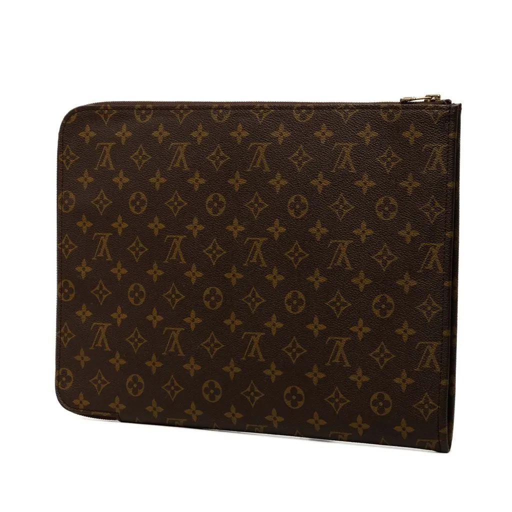 Louis Vuitton Monogram Poche Documents Portfolio Brown Canvas Very good - Back View
