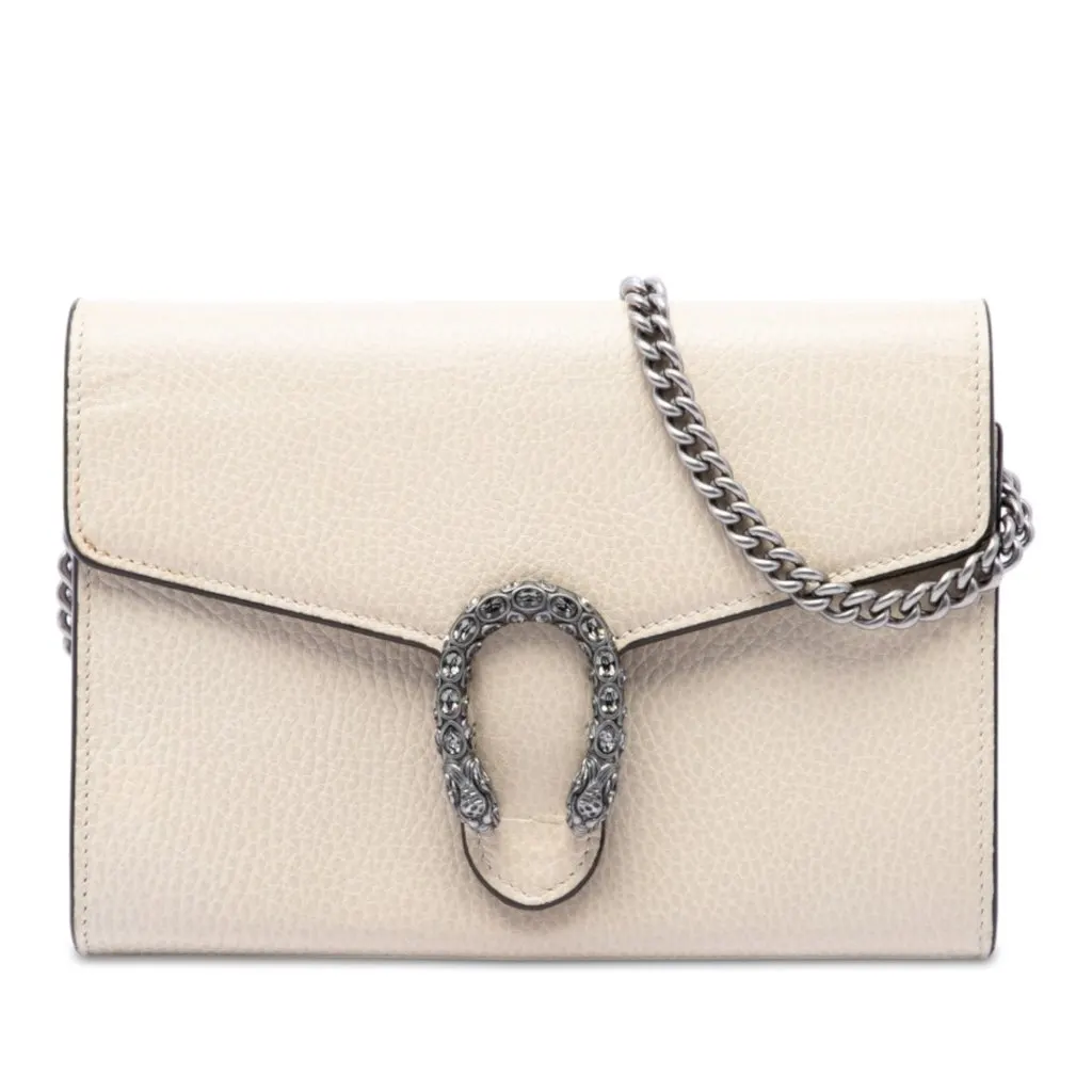 Gucci Calfskin Dionysus Wallet on Chain Brown Leather Good - Front View