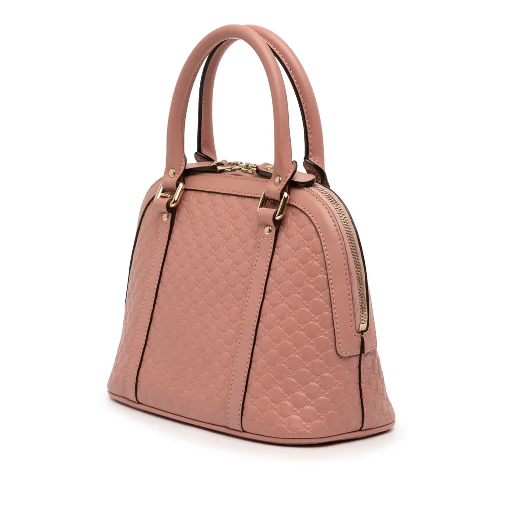 Gucci Mini Microguccissima Dome Satchel Pink Leather Very good - Back View