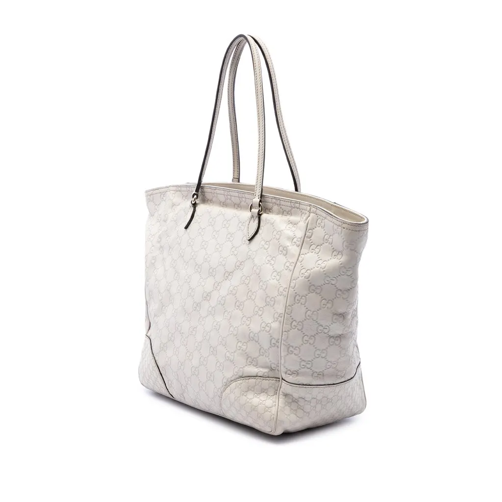 Gucci Guccissima Bree Tote White Leather Good - Back View
