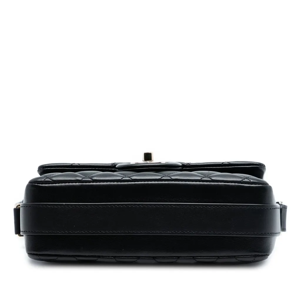 Chanel Quilted Calfskin Bolero de Chanel Flap Black Leather Very good - Inside View