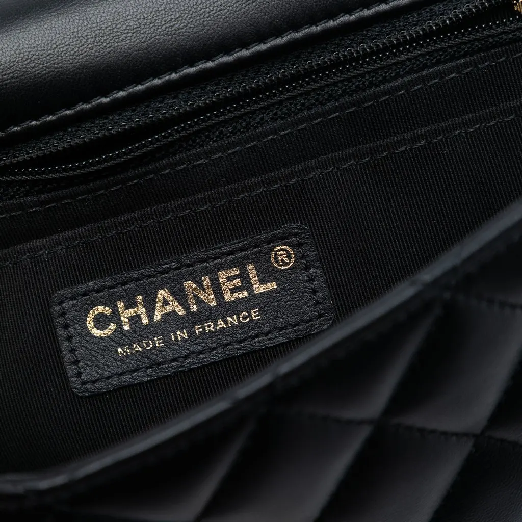 Chanel Quilted Calfskin Bolero de Chanel Flap Black Leather Very good - Box View