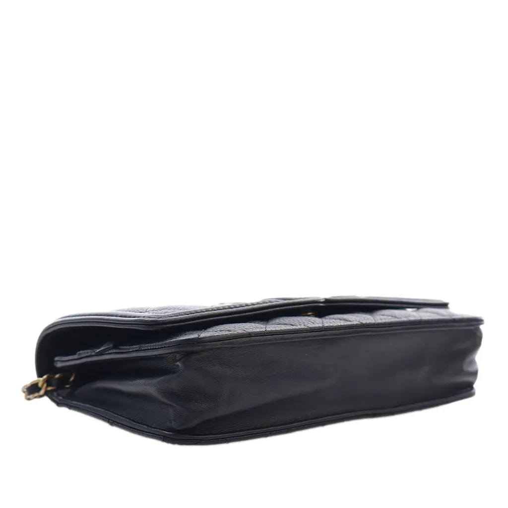 Chanel Caviar CC Filigree Wallet On Chain Black Leather Very good - Box View