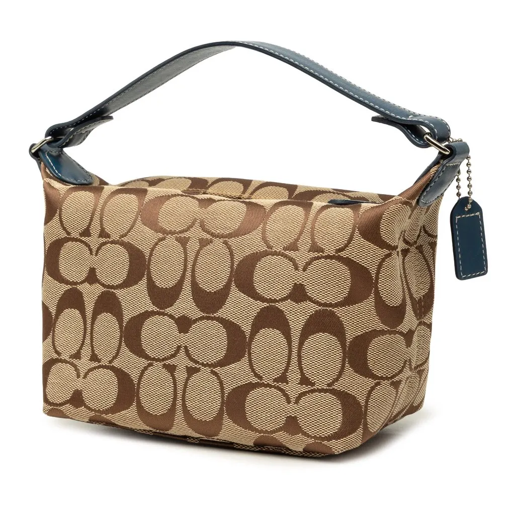Coach Mini Signature Canvas Hobo Brown Canvas Very good - Back View