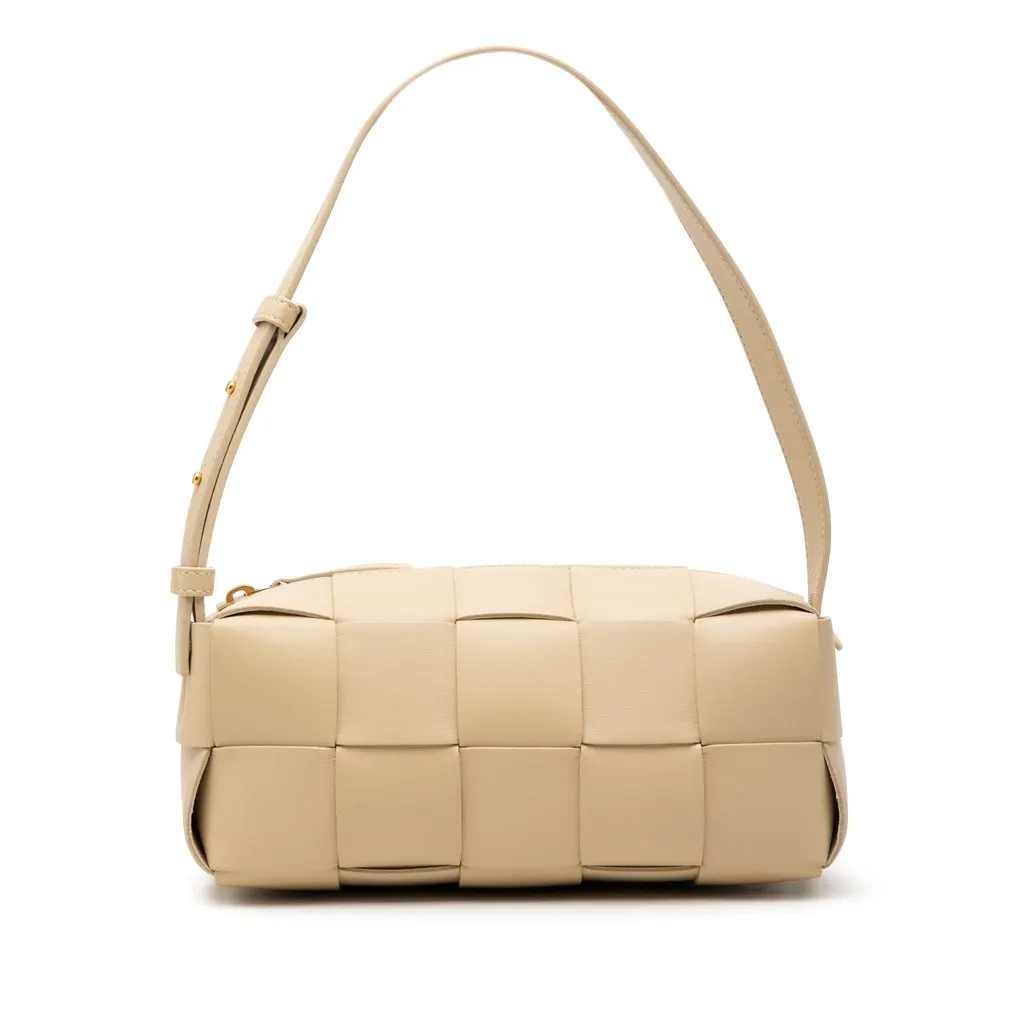 Bottega Veneta Small Nappa Intrecciato Brick Cassette Brown Leather Very good - Front View