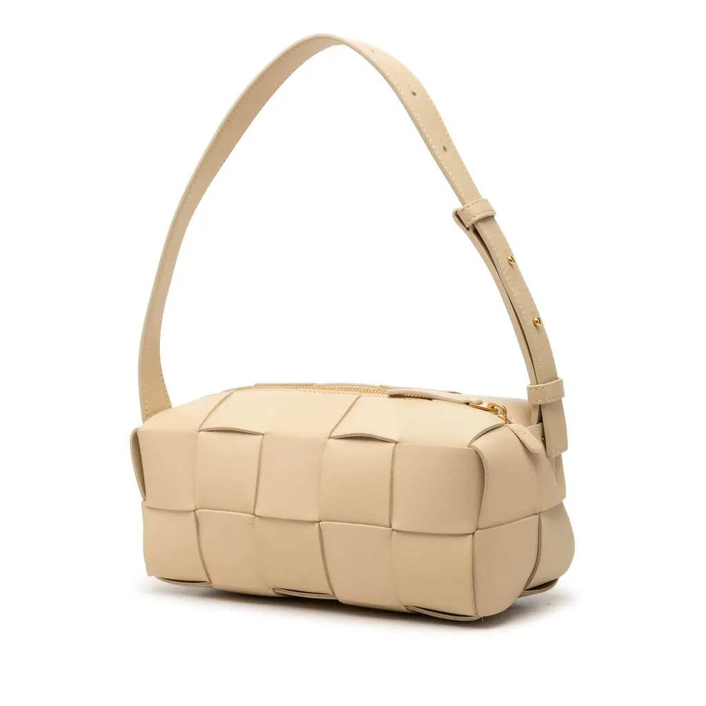 Bottega Veneta Small Nappa Intrecciato Brick Cassette Brown Leather Very good - Back View