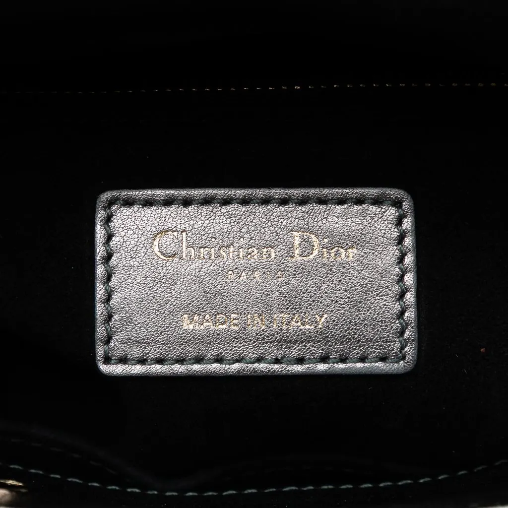 Dior Small Metallic Lambskin Cannage My ABCDior Lady Dior Silver Leather Very good - Box View