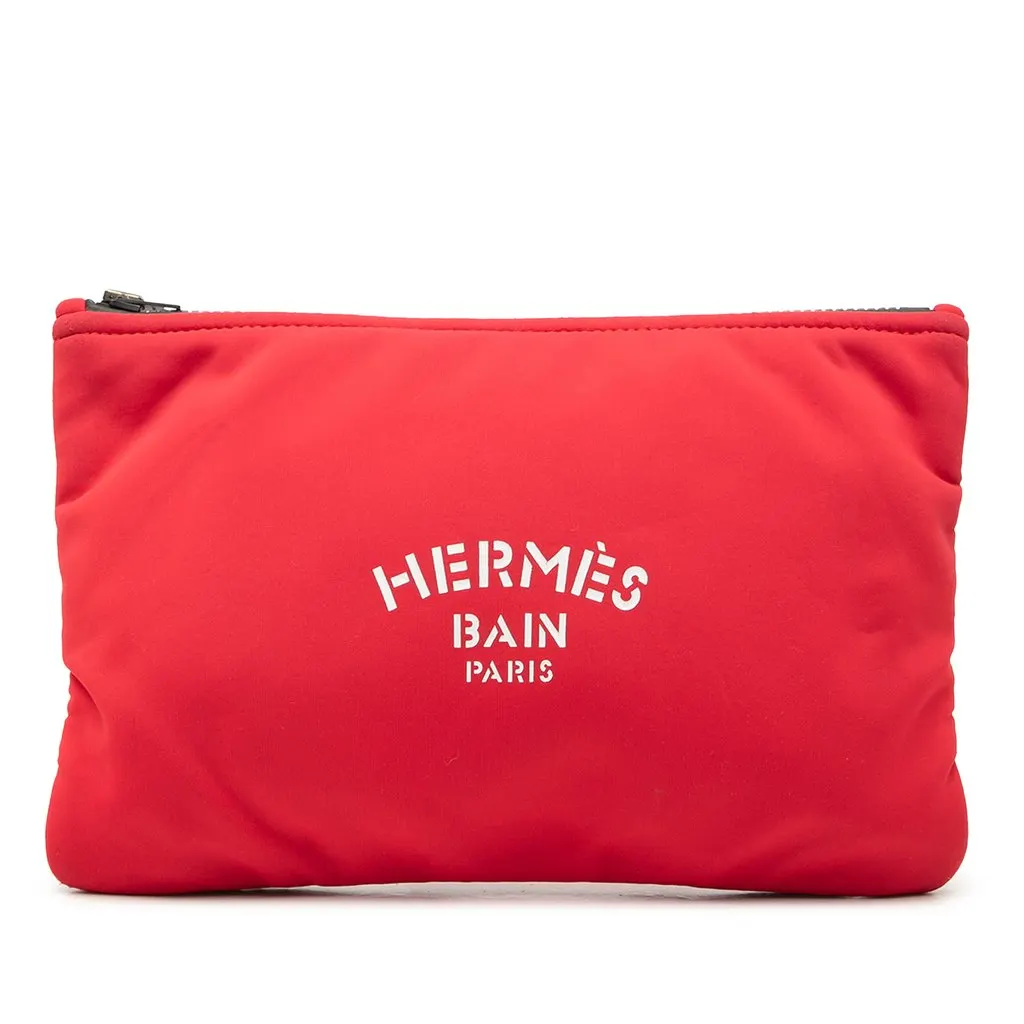 Hermès Medium Neoprene Neobain Case Red Polyester Very good - Front View